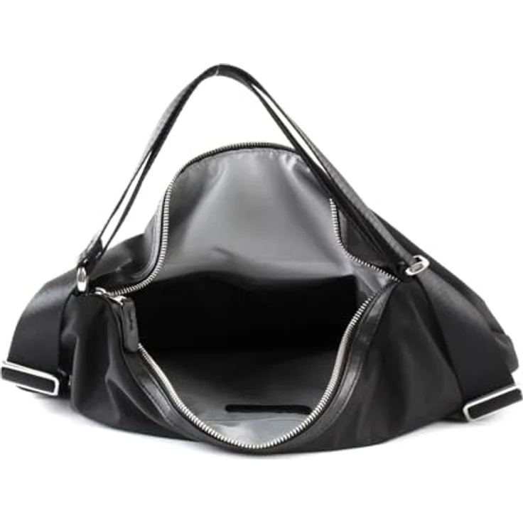 Mandarina Duck Hunter Hobo Backpack VCT10, multifunktionale 2in1 Rucksack-Tasche aus schwarzem Polyester, geeignet für A4-Ordner – Bild 6