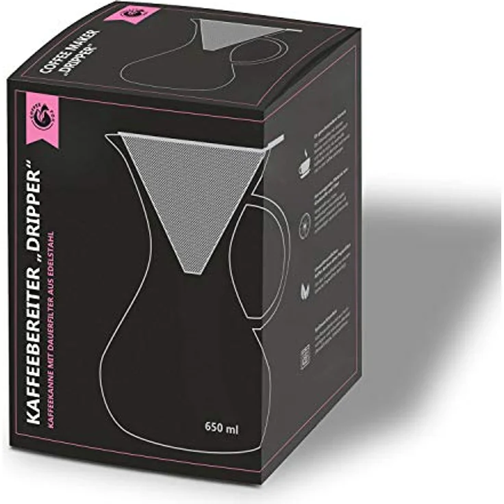 Coffee Fox Kaffeebereiter, Pour Over, 650 ml aus hitzebeständigem Borosilikatglas mit hochwertigem Edelstahlfilter – Bild 3