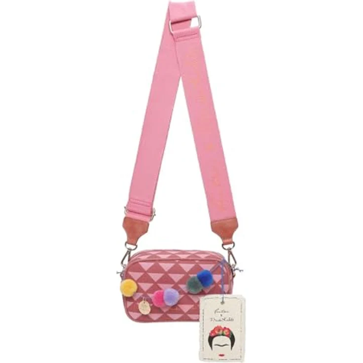 Fritzi aus Preußen Fritzi x Frida Kahlo Easy Go, Limited Umhängetasche aus 100% Baumwolle, 19.5 cm x 7.5 cm x 12 cm, pink – Bild 1