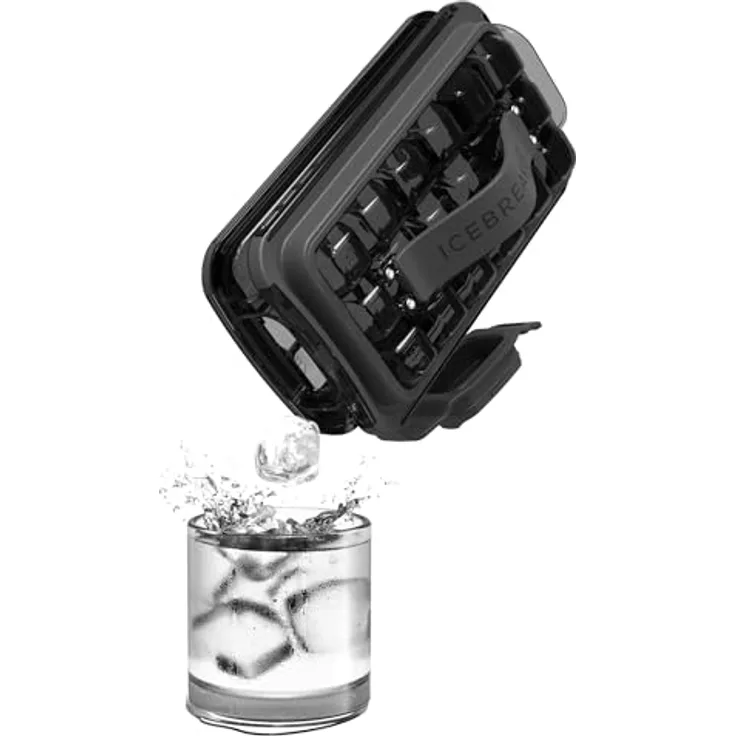ICEBREAKER POP 2.0 Eiswürfelform mit Deckel, hygienischer und innovativer Unterschrankbehälter für bis zu 54 Eiswürfel pro Tag, auslaufsicher und perfekt für Picknick und Camping