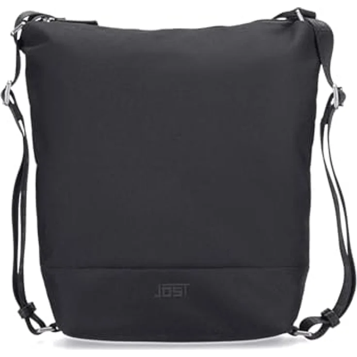 Jost Bergen 2in1 Umhängetasche/Rucksack, 26 cm, schwarz, aus robustem Polyester mit 3 Tragevarianten – Bild 1