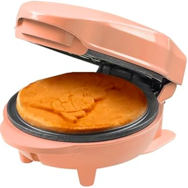 Bestron Mini-Waffeleisen Osterhasen-Design, Waffelmaker mit Antihaftbeschichtung, 550 Watt, Waffelgröße 10cm, Farbe: Orange – Bild 1