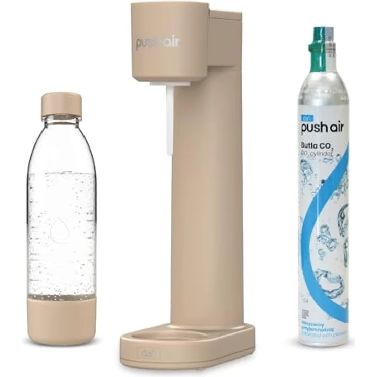 Dafi PushAir Saturator, Wassersprudler mit CO2-Kartusche und 0,7l Cappuccino-Flasche, individuell einstellbare Kohlensäuremenge – Bild 2