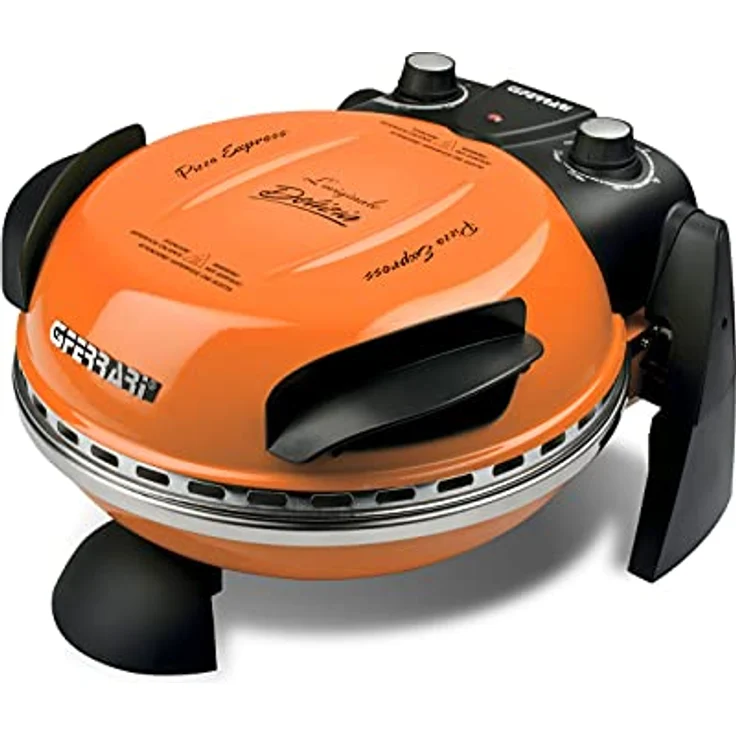 G3 Ferrari G10006 Pizza Express Delizia, Pizzaofen mit einstellbarem Thermostat bis 400°C, 1200 W, Orange – Bild 2
