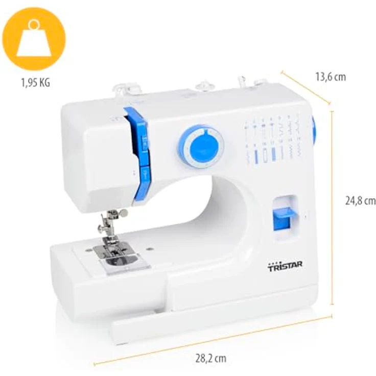 Tristar Nähmaschine SM-6003, 14 integrierte Stichmuster, LED-Beleuchtung, Weiß – Bild 3