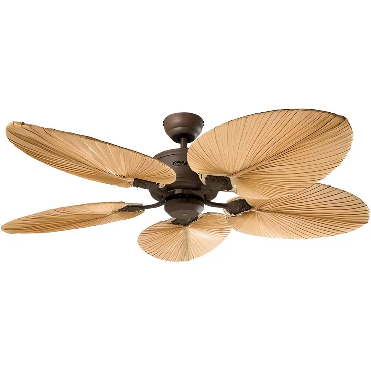 CasaFan Deckenventilator DC Elements, Timer, 6 Geschwindigkeitsstufen, Braun-Palme, 132 cm Durchmesser