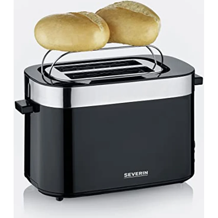 Severin AT 9264 2-Schlitz-Toaster, Brotscheibenzentrierung, 800W, Abschaltautomatik, Krümelschublade, schwarz – Bild 5
