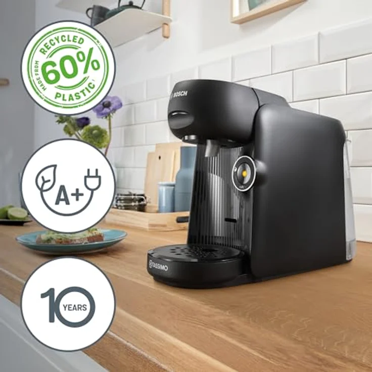 TASSIMO Kapselmaschine finesse friendly TAS162E, intensiverer Kaffee auf Knopfdruck, One-Touch Bedienung, über 70 Getränke, nachhaltig, schwarz/schwarz – Bild 3