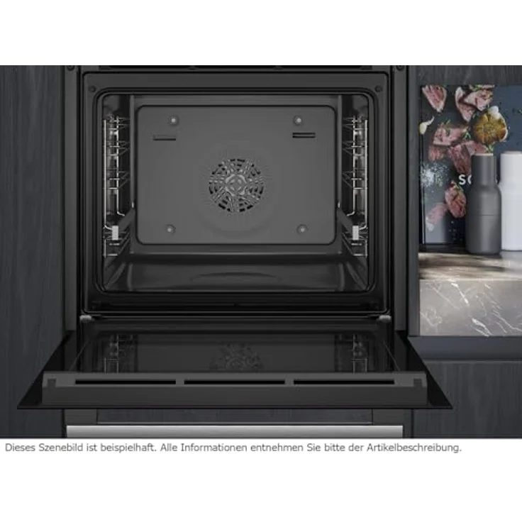 Siemens iQ500 HB537GES3 Einbaubackofen, Edelstahl/Schwarz, 71 Liter, Hydrolyse, Teleskopauszug, 10 automatische Kochprogramme – Bild 5