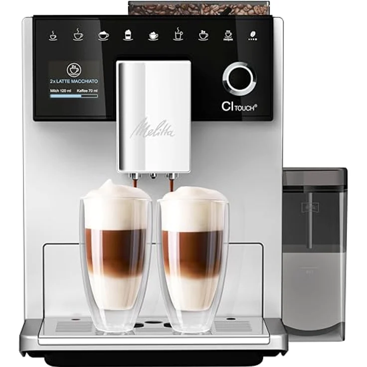 Melitta CI Touch - Kaffeevollautomat - mit Milchsystem - Zweikammer Bohnenbehälter - One Touch Display - 4-stufig einstellbare Kaffeestärke - Silber (F630-111) – Bild 1
