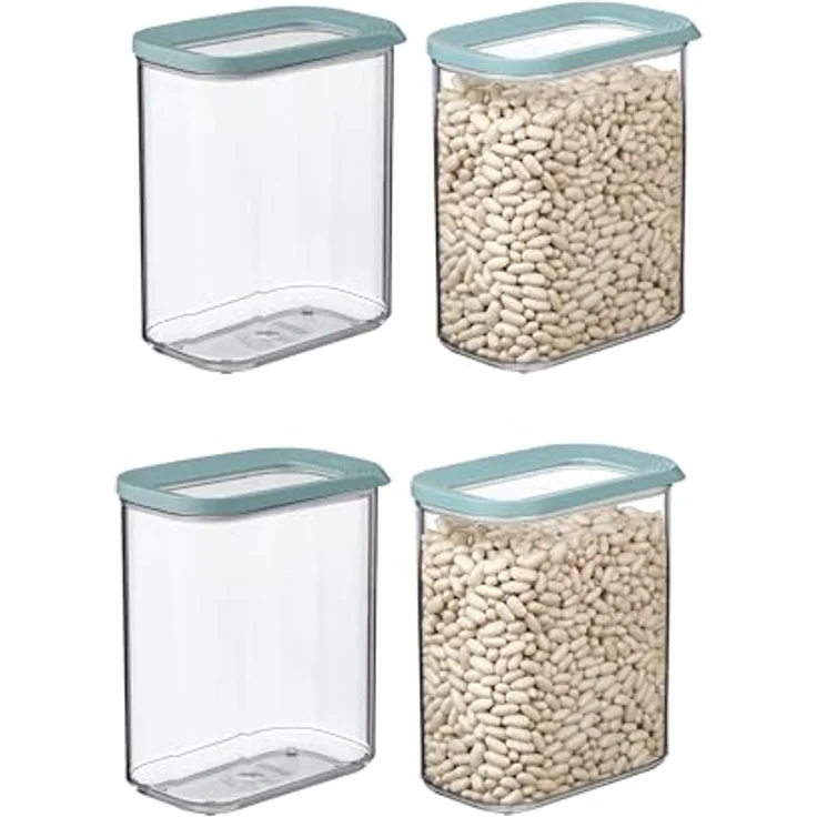 Mepal Vorratsdosen Modula 1500 ml, 4-tlg. Spar-Set für trockene Lebensmittel, Nordic Green – Bild 1