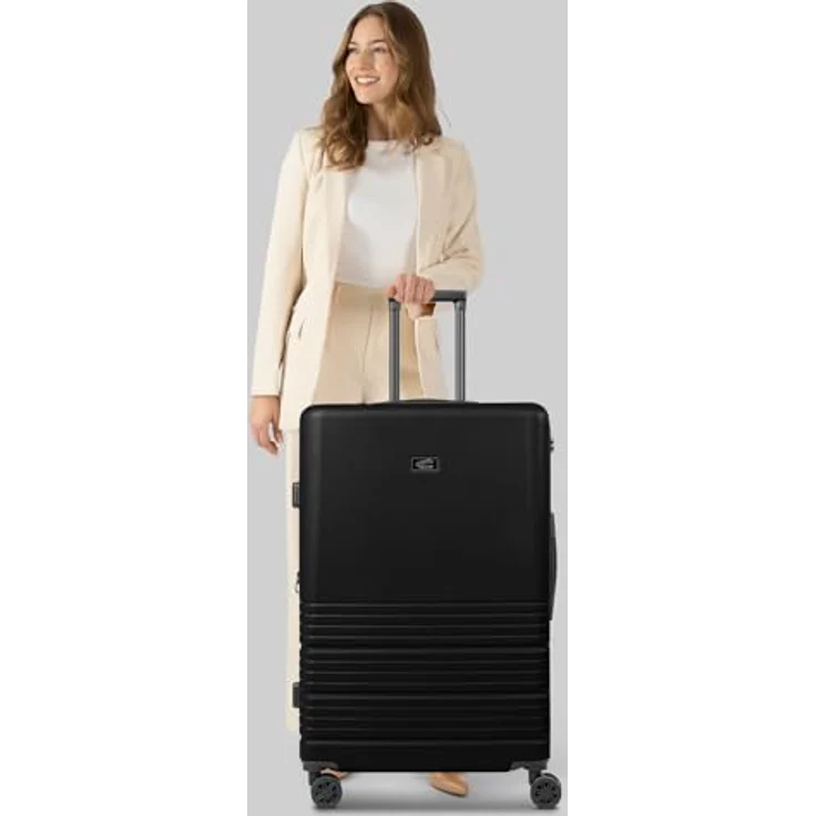 camel active XL Trolley Koffer Hanoi Serie, Hartgepäck aus Polycarbonat mit 99 Liter Volumen, 4 Doppelrollen & Zahlenschloss, 47 x 30 x 78 cm, für Damen und Herren – Bild 5