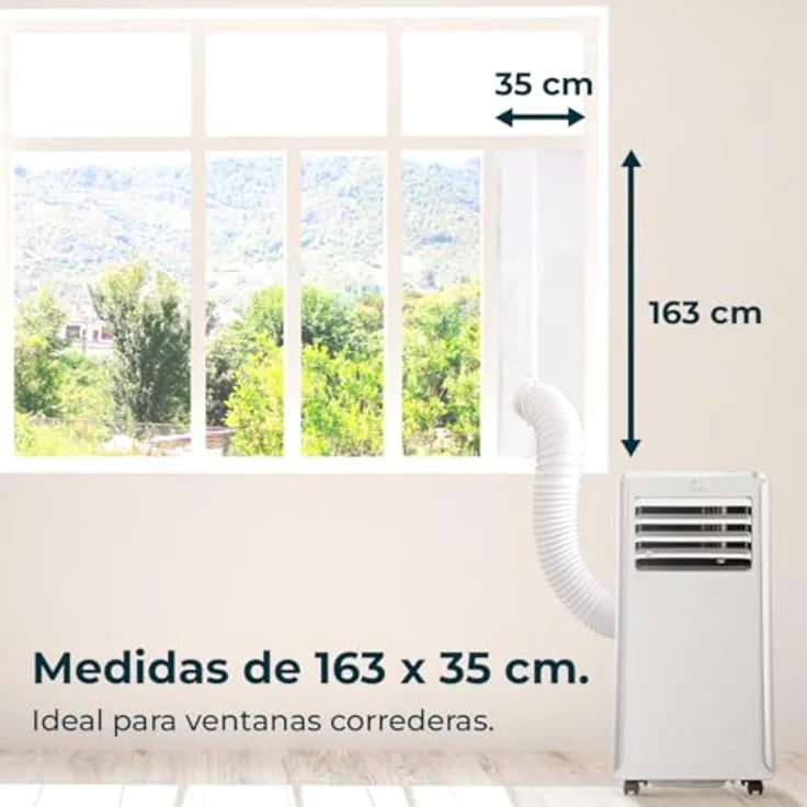 Cecotec Fensterabdichtung 163x35 cm, 100% Polyester mit Reißverschluss für Klimaanlagen-Abluftschlauch – Bild 2
