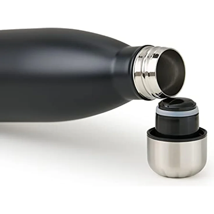 Blumtal® Trinkflasche Edelstahl Charles - 350 ml Thermosflasche, BPA-frei, doppelwandig isoliert, auslaufsicher, schwarz – Bild 3