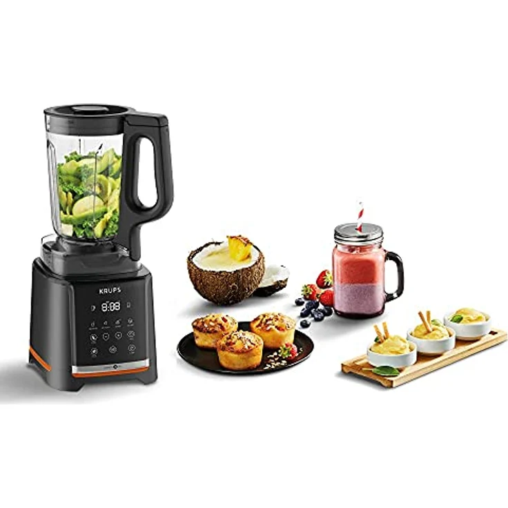 Krups KB9158 Infinymix Standmixer, 1600W, 5 Programme, 1,75L Tritan-Glasbehälter, schwarz metallic satin – Bild 5