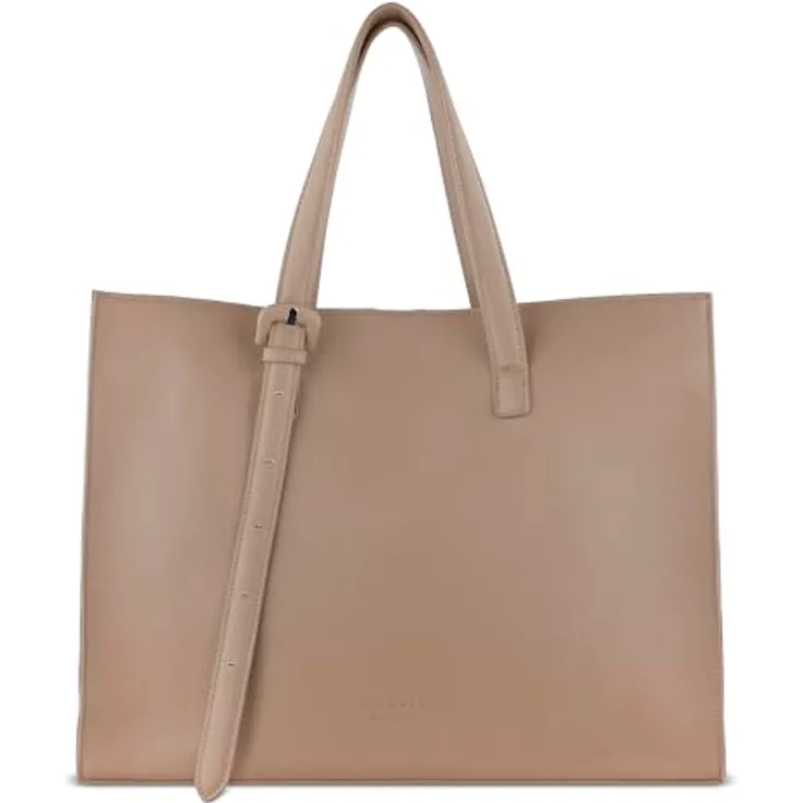 bugatti Luna Shopper Tasche, 40 cm mit Laptopfach, 100% Polyurethan, braun