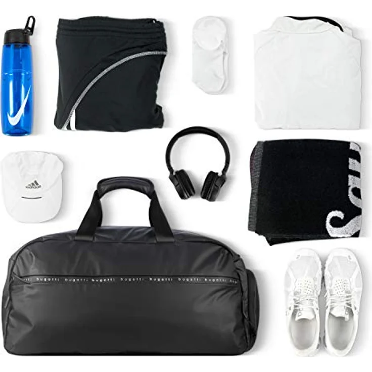 bugatti Blanc Weekender Reisetasche, 50 cm, schwarz, aus 100% Polyethylen mit kompakten Abmessungen von 50 x 25 x 27 cm – Bild 6
