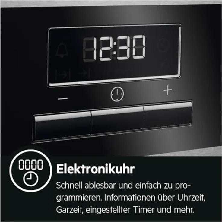AEG Standherd mit Glaskeramik-Kochfeld 50cm A 1 Paar Teleskopschienen Versenkknebel Grillfunktion Display mit Uhr Weiß CCB5449OBW – Bild 5