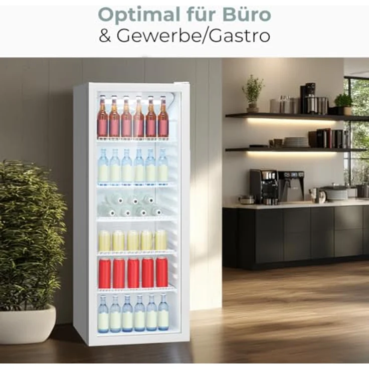 Bomann® KSG 7292, Getränkekühlschrank mit Glastür, 236L, Energieklasse C, MultiAirflow, 5 Gitterablagen, Temperatur 2-12°C, wechselbarer Türanschlag, weiß – Bild 9