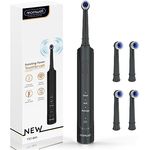 Mornwell Elektrische Zahnbürste Rotierende Zahnbürsten 3 Modi Wiederaufladbare Spin-Zahnbürsten mit 4 runden Bürstenköpfen Rotierend USB-Schnellladung für Erwachsene und Kinder (über 8 Jahre) - Leistungsstarke rotierende Zahnbürste, USB wiederaufladbar, 3 Modi, IPX7 Wasserdicht