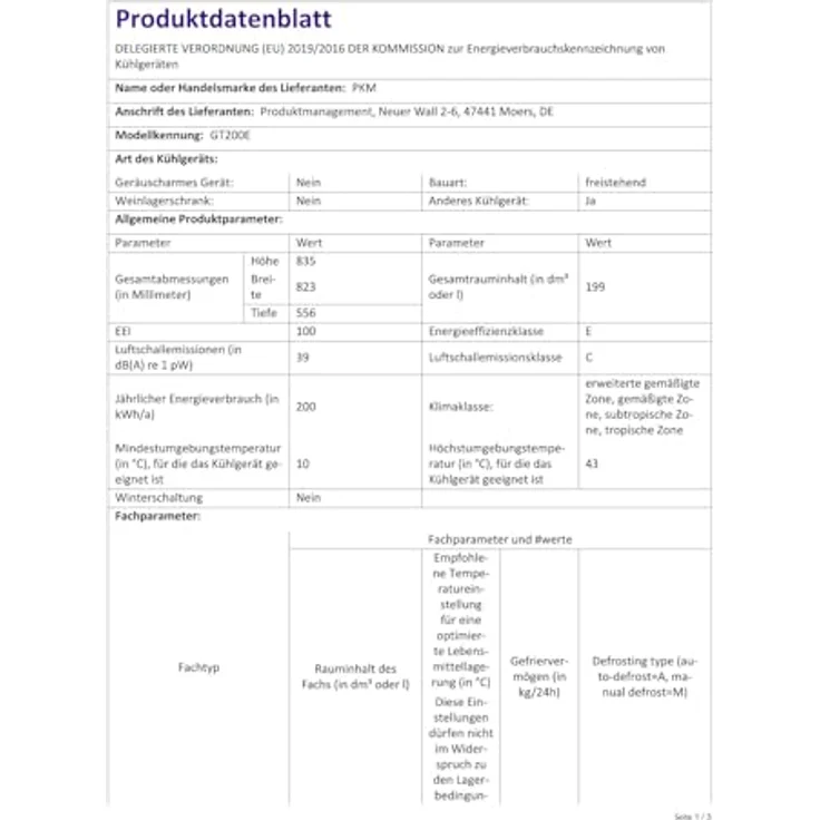PKM GT200E Gefriertruhe, freistehend, Energieklasse E – Bild 9