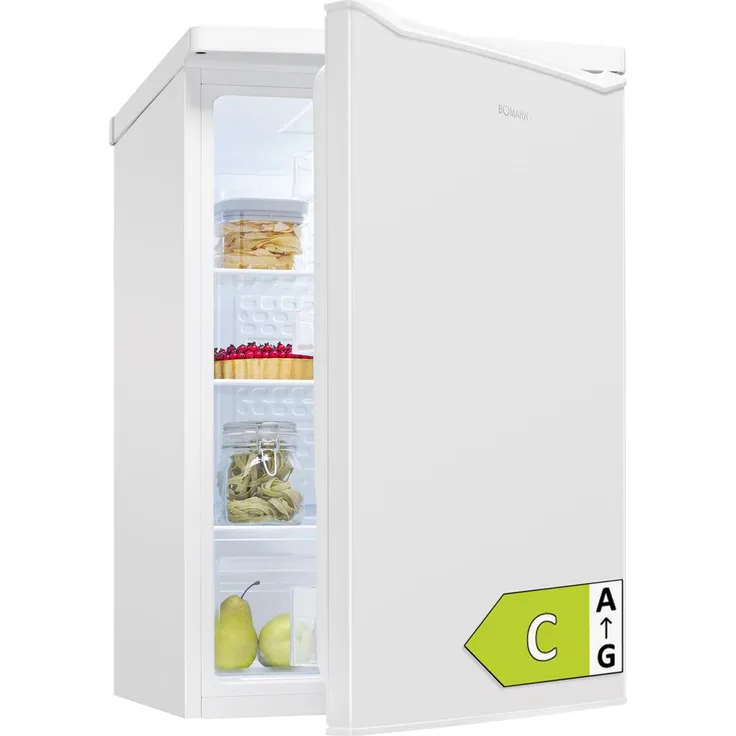 Bomann VS 7258, Kühlschrank ohne Gefrierfach, 126L, leise mit LED-Innenraumbeleuchtung, weiß