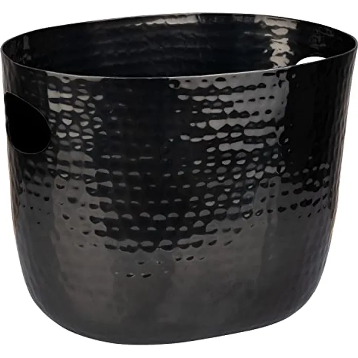 APS 36109 Wein-/Sektkühler "LARGE", Aluminium, zwei seitliche Eingriffe, für 1-2 Flaschen, 25,5 x 19 x 20 cm, Gunmetal-Look