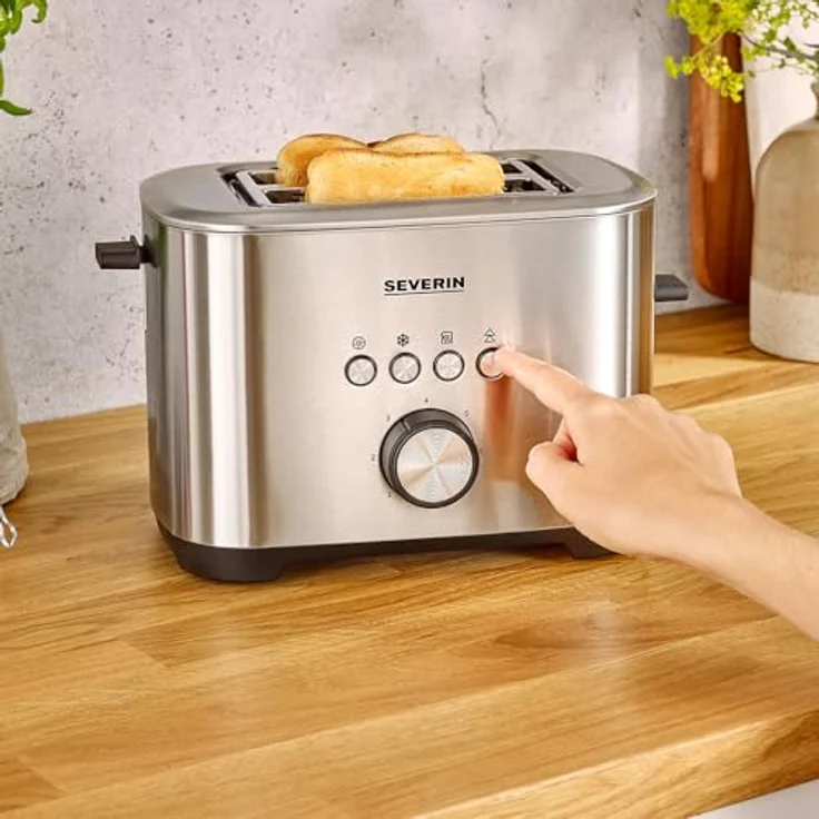 Severin AT 2510 Doppelschlitztoaster, 800W, 7 Bräunungssufen, edelstahl – Bild 4