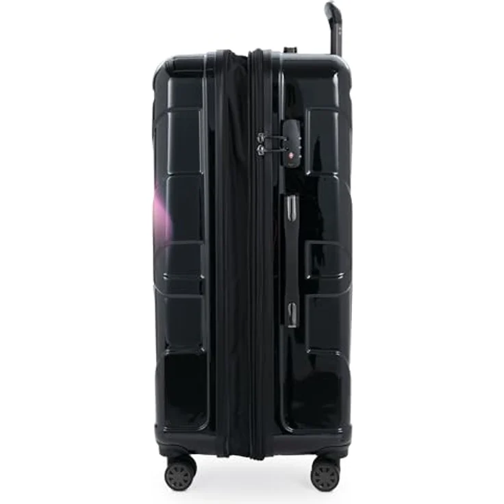 suitline Großer Koffer S28-8801G-N-RY, TSA, 96-110 Liter, Neon Rot Gelb, 76 x 53 x 31 cm, leichtgängig mit 4 Doppelrollen – Bild 4