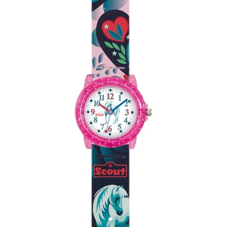 SCOUT Mädchen Analog Quarz Uhr 280305052, wasserdicht 5 ATM, 3-Zeiger mit Kunststoff Armband und gehärtetem Mineralglas – Bild 1