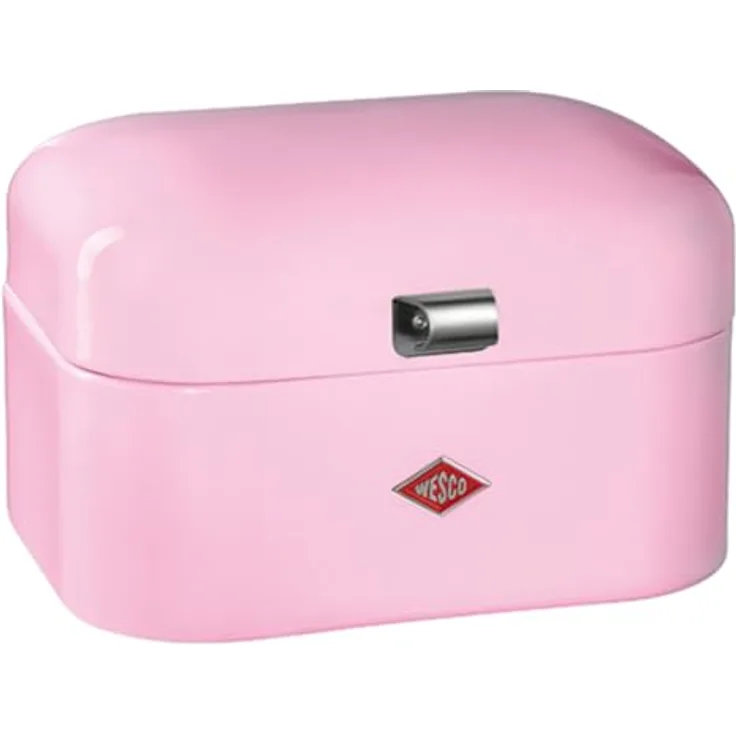 WESCO Single Grandy Brotkasten in pink, Stahlblech, Lüftungslöcher und Handgriff, 22 x 26,8 x 17,5 cm