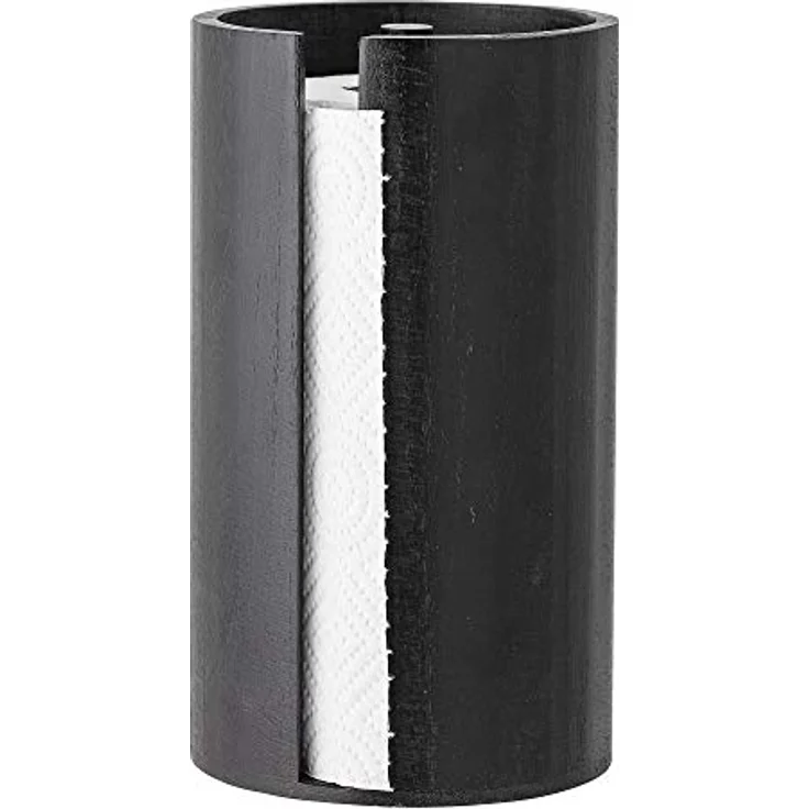 Bloomingville Celian Küchenrollenhalter, Schwarz, aus Paulownia-Holz, D14,5xH25,5 cm – Bild 4