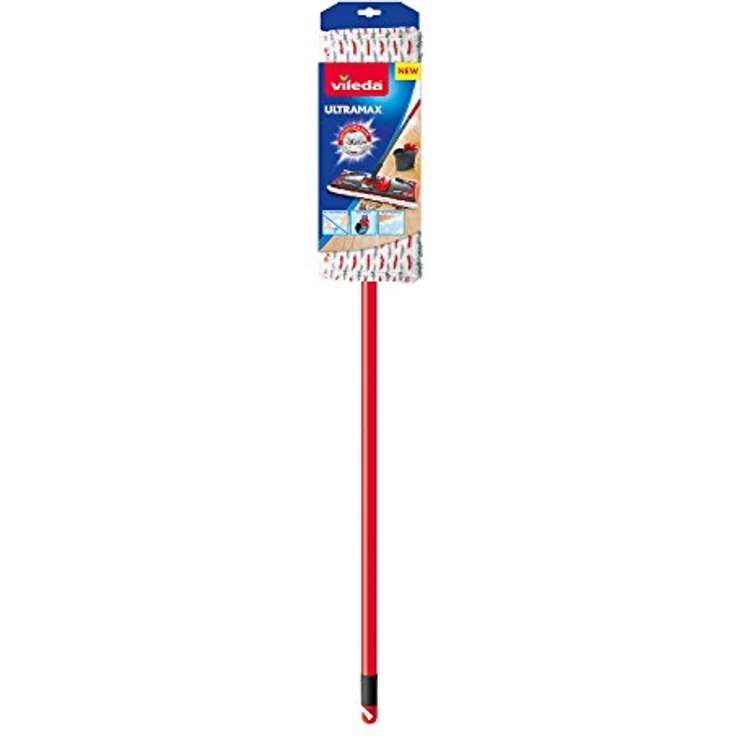 Vileda Bodenwischer, Microfaser, rot-weiß, 7 x 14 x 105 cm – Bild 3