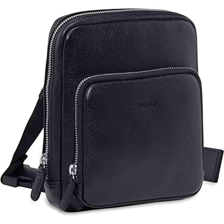 Picard Sling Bag Milano 8292, hochwertige Umhängetasche aus genarbtem Rindleder, schwarz, ideal für den Alltag – Bild 3
