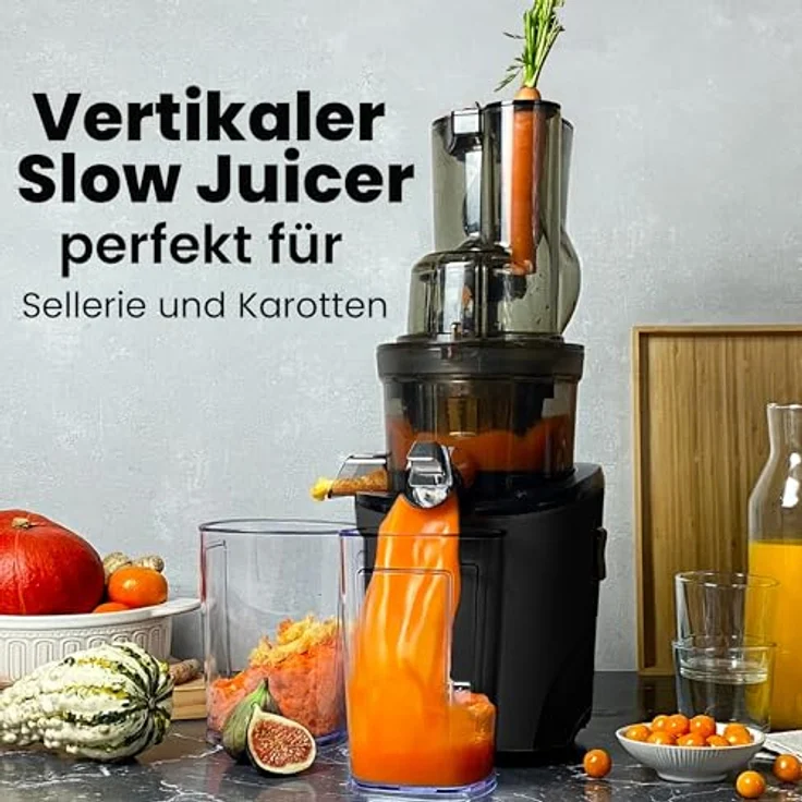 Kuvings REVO830 Slow Juicer | Automatisches Schneidesystem | inkl. Smoothie & Sorbet Filter Set | Mattschwarz – Bild 2