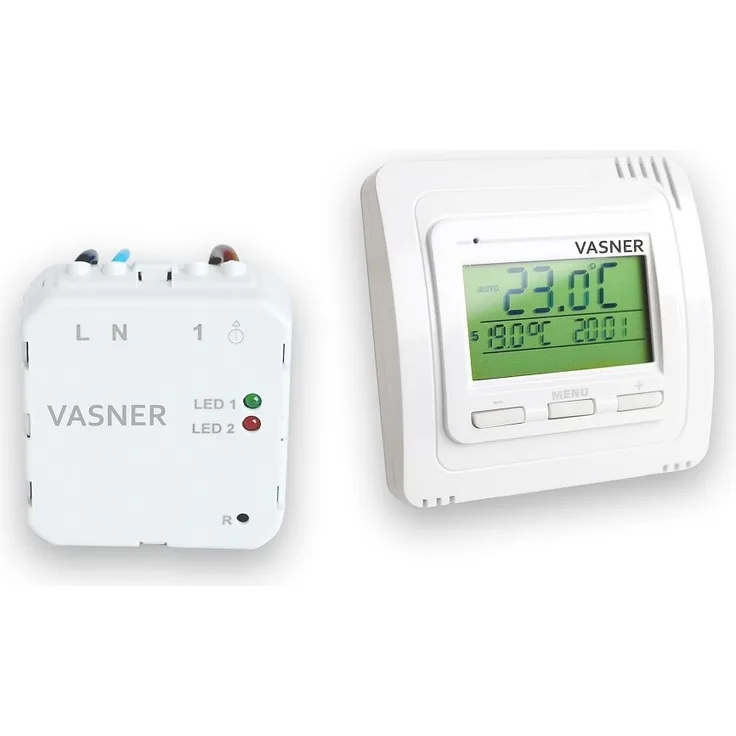 VASNER Funk Raumthermostat Unterputz Set VFTB-US für Infrarotheizungen, Elektroheizungen, weiß