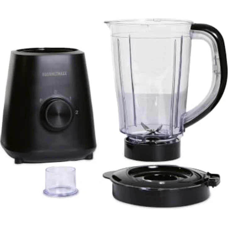 GOURMETmaxx Standmixer 500W, 1,5 l, matt schwarz, 4-fach-Edelstahlklinge, Smoothies in 60 Sek., 2 Stufen + Pulse – Bild 3