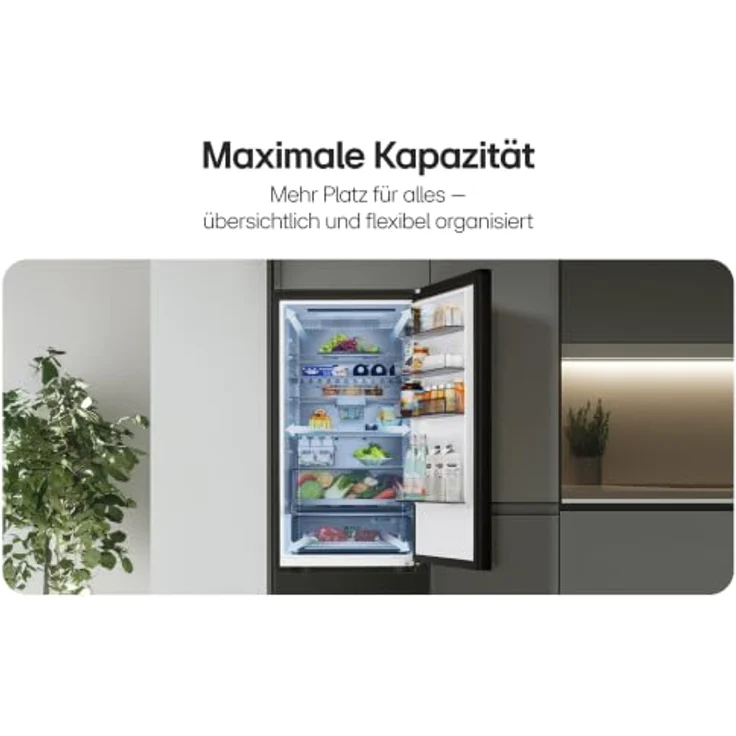 LG GBGW92GCEV, Kühl-Gefrierkombination mit 465 l, NoFrost, Fresh Zone Fach, Schwarz – Bild 4