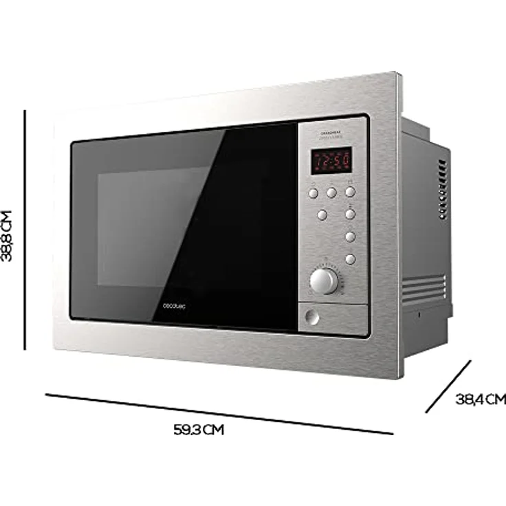 Cecotec Digital GrandHeat 2500 Mikrowelle mit Grill, Einbaugerät, 900 Watt, 25 Liter Garraum, silber, Edelstahl – Bild 7