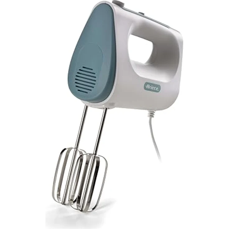 Ariete 1545 Handmixer Breakfast, 450 W, 5 Geschwindigkeiten, Turbo-Funktion, 2 Edelstahl-Schneebesen, Weiß & Aegean Teal – Bild 1