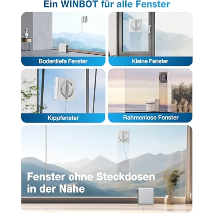 ECOVACS WINBOT W2 Omni Fensterputzroboter mit 6-in-1 Multifunktionsstation, integrierter 4500mAh Akku, Kantenreinigungsmodus, Weitwinkel-Sprühzerstäubungstechnologie – Bild 2