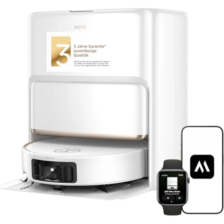 MOVA Z60 Ultra Roller Complete, Saugroboter mit 28.000 Pa Saugkraft, Warmwasser-Wischsystem und App-Steuerung – Bild 1