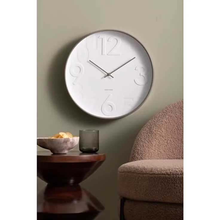 Karlsson Wanduhr Ayuno, Dunkelgrau, Ø40cm, Rund, aus Polypropylen, moderne Wanduhr für Wohnzimmer – Bild 3
