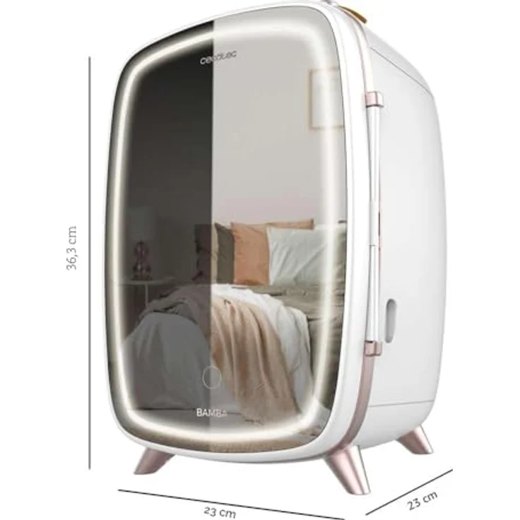 Cecotec Bamba CoolingBeauty 6000 Mirror, Mini-Kühlschrank mit 6L Volumen, Spiegel-Tür und LED-Licht, geräuschlos, Kühlung bis 10ºC – Bild 3