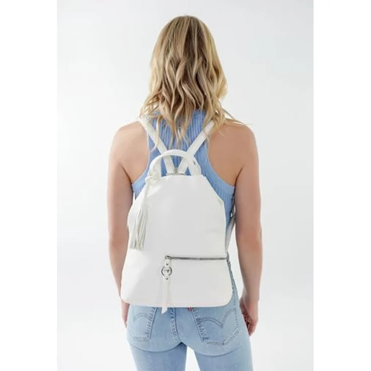 Tamaris Cityrucksack TAS Nele, Damenrucksack mit Echtleder-Optik, Reißverschluss-Fach, Feinsynthetik, schwarz – Bild 3