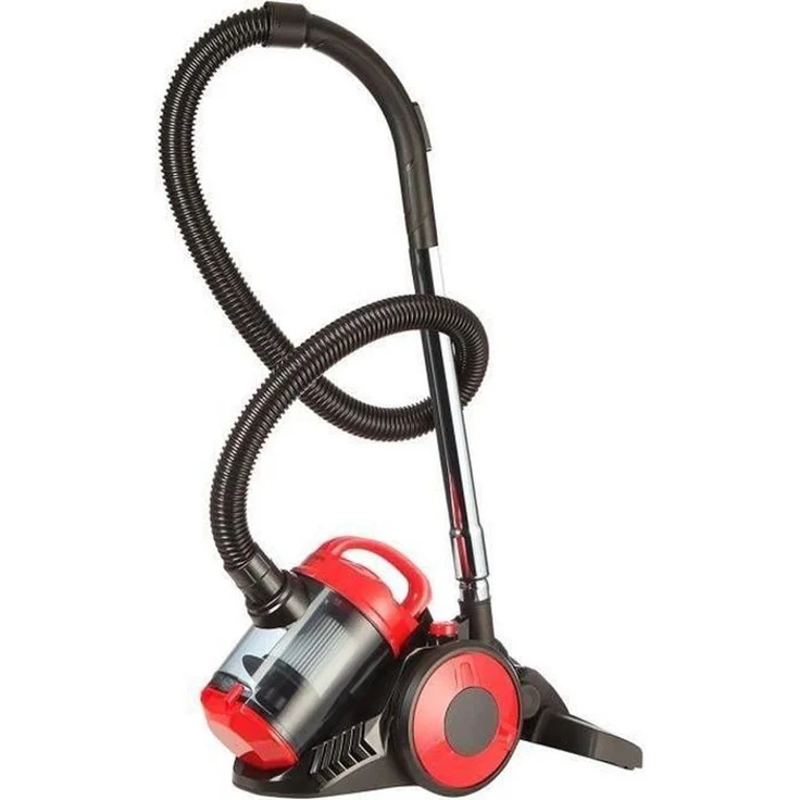 Oceanic VC10RBAX2, Beutelloser Staubsauger mit 700 W Leistung, Schwarz Rot, 3-Liter-Behältervolumen, leiser Betrieb