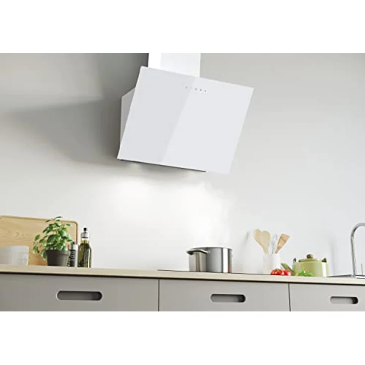 Candy Dunstabzugshaube CVMA60B DE / 60cm Breite / 213W Leistung / 4 Leistungsstufen/max. Luftleistung: 502m³/h/Abluft & Umluft/Energieeffizienz A/kostensparende LED-Leuchte/Weiß - Kraftvolle 4-Stufen Dunstabzugshaube mit LED-Beleuchtung - Preisvergleich – Bild 5