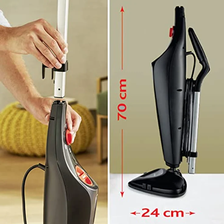 Vileda Steam Plus Dampfreiniger, 1.550 Watt, mit 1x Mikrofaserbezug und 1x PowerPad, schwarz – Bild 4