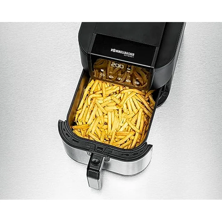 ROMMELSBACHER Heißluftfritteuse FRH 1500-5 Liter für 800 g Pommes, gleichmäßige Wärmeverteilung, leiser Betrieb, 5 Programme + 4 Temperaturstufen (individuell einstellbar), LED-Display – Bild 3