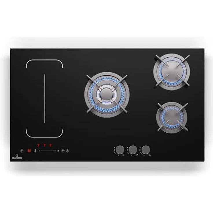 Klarstein Duale Induktions- & Gaskochplatte - 10,9 kW Vollleistung, Schieberegler, Gusseisenunterstützung – Bild 1
